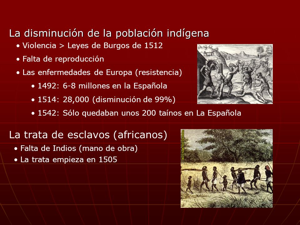 La disminución de la población indígena