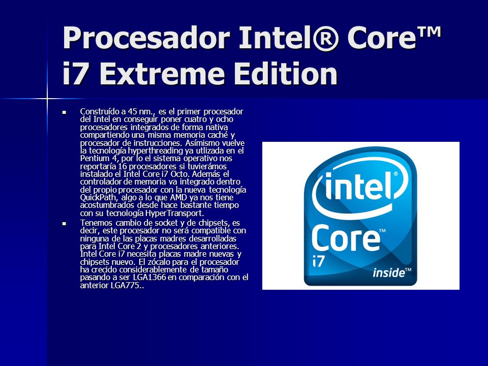 Procesador Intel® Core™ i7 Extreme Edition