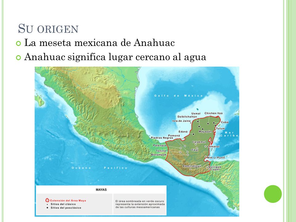 Su origen La meseta mexicana de Anahuac