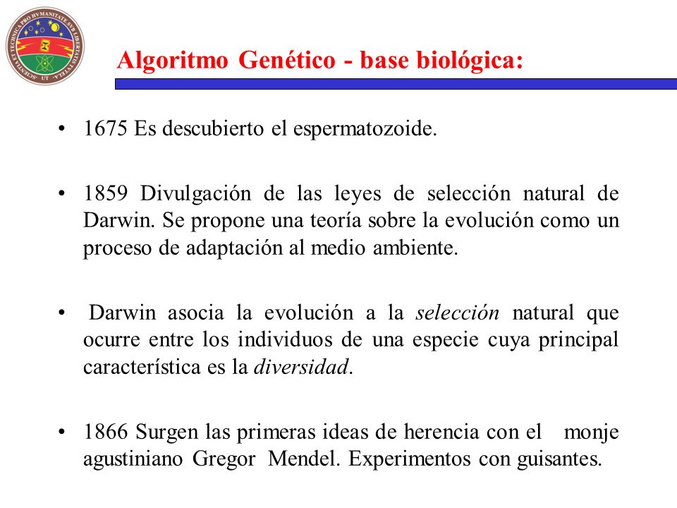 Algoritmo Genético - base biológica:
