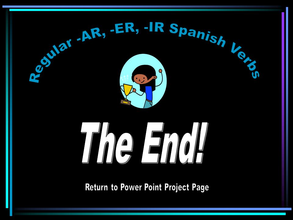 Regular -AR, -ER, -IR Spanish Verbs