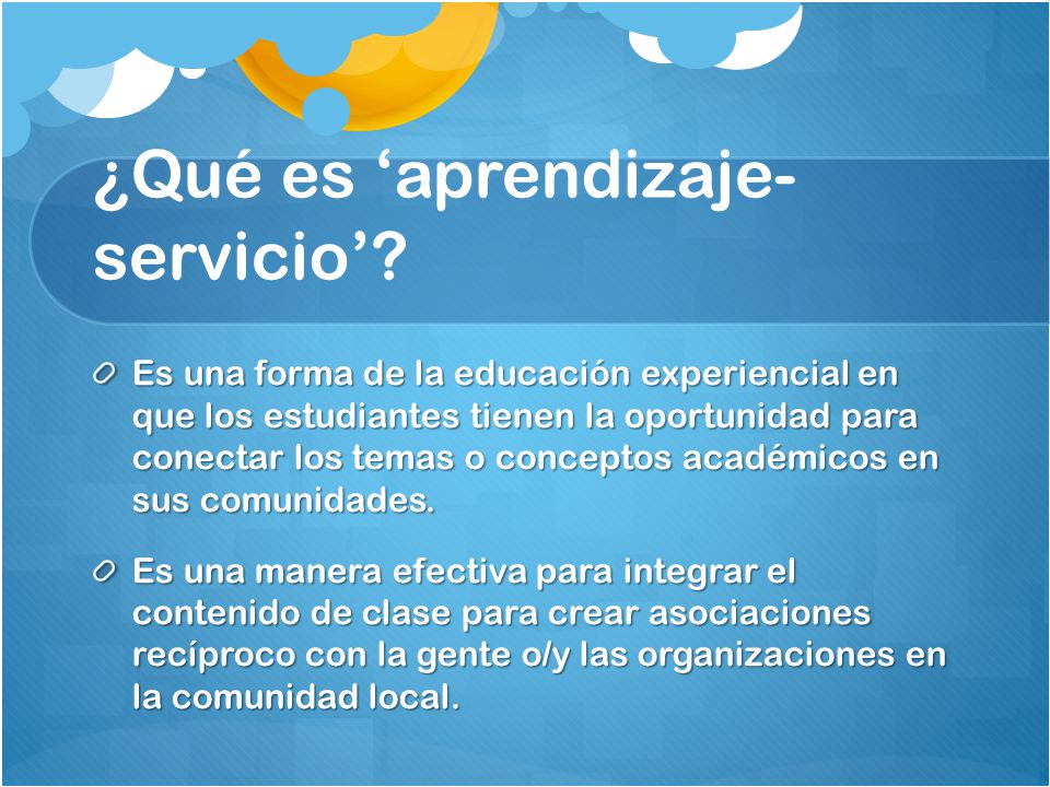 ¿Qué es ‘aprendizaje-servicio’
