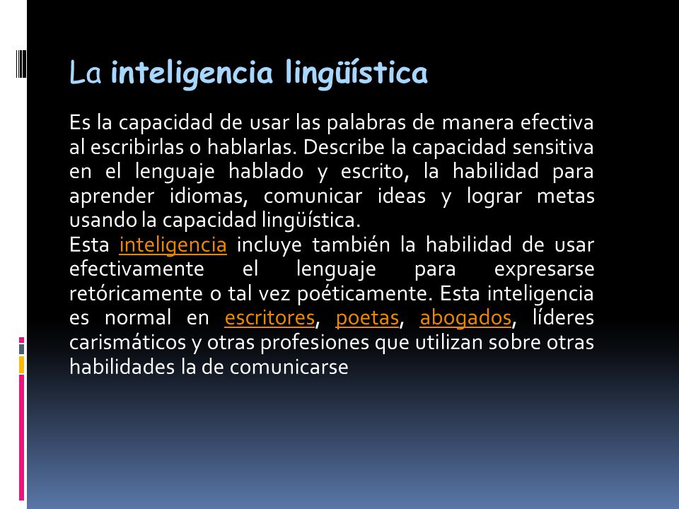 La inteligencia lingüística