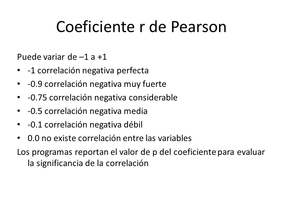 Coeficiente r de Pearson