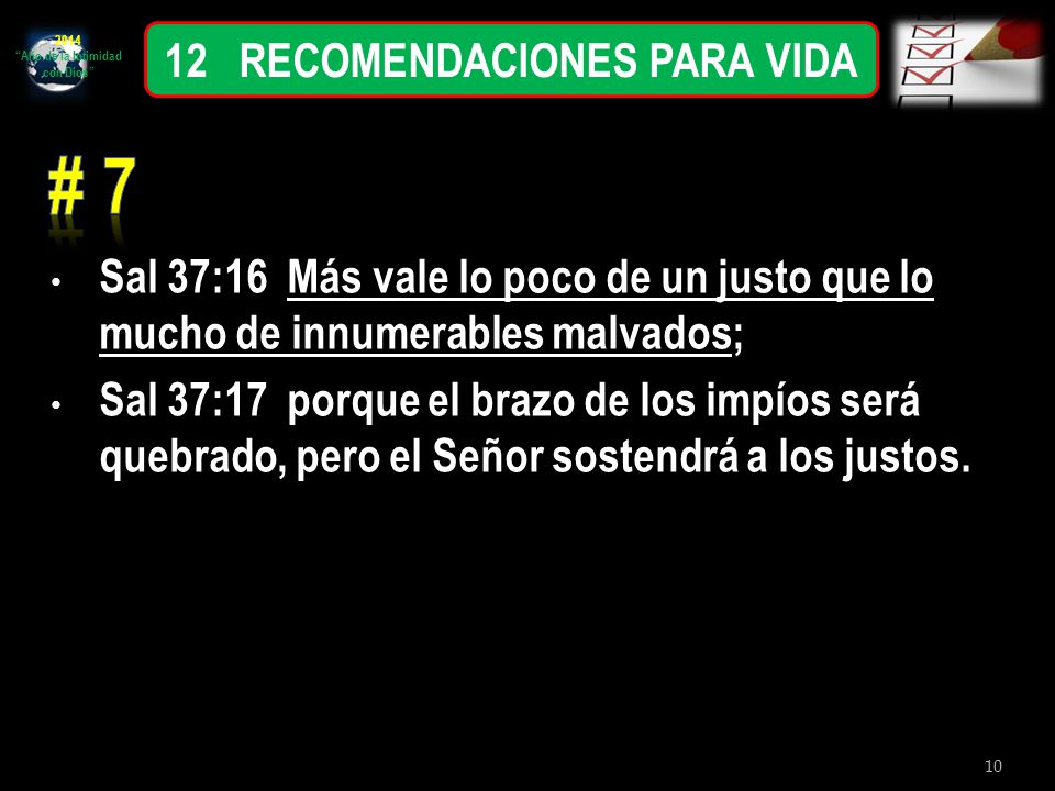 Año de la Intimidad con Dios 12 RECOMENDACIONES PARA VIDA