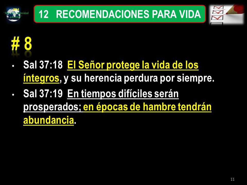 Año de la Intimidad con Dios 12 RECOMENDACIONES PARA VIDA