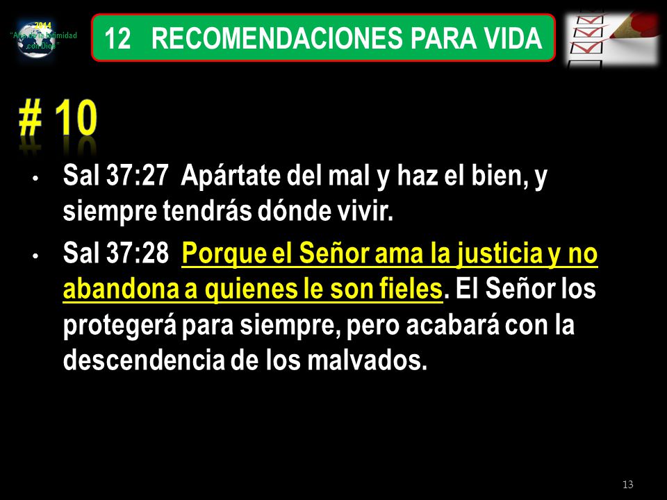 Año de la Intimidad con Dios 12 RECOMENDACIONES PARA VIDA