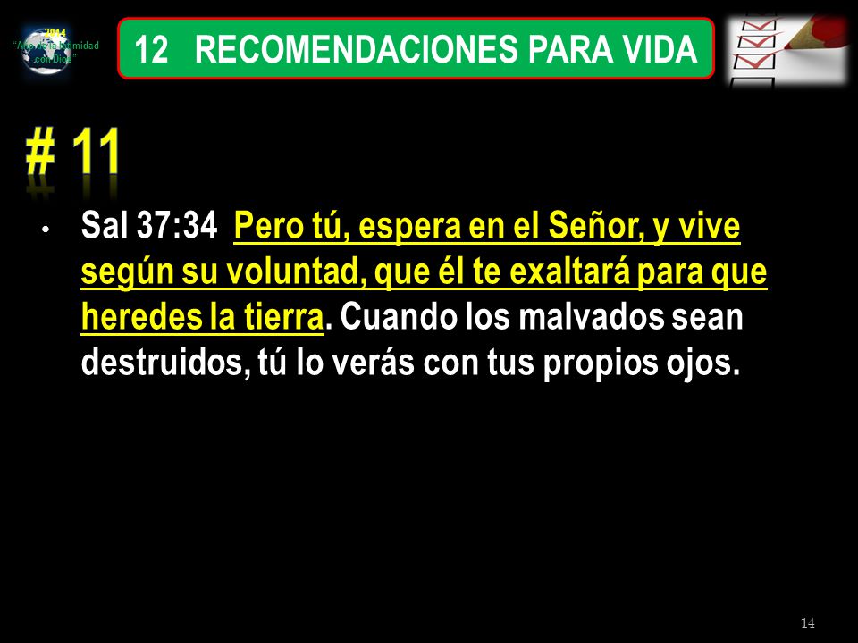 Año de la Intimidad con Dios 12 RECOMENDACIONES PARA VIDA