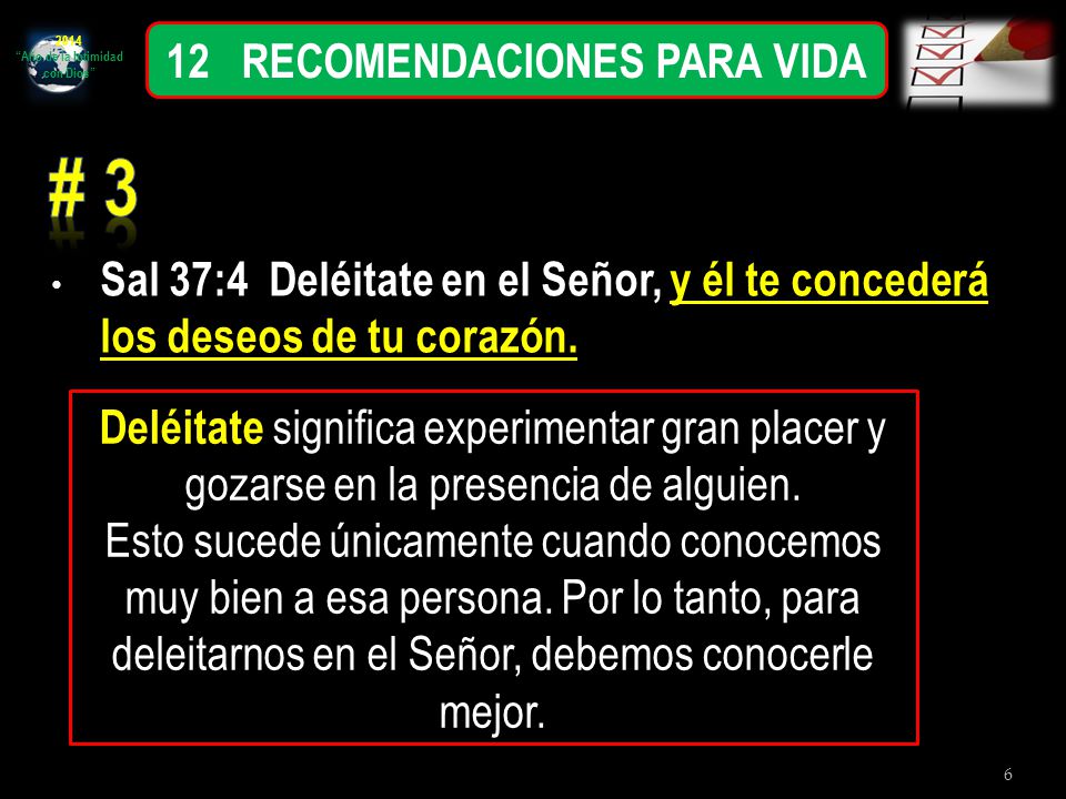 Año de la Intimidad con Dios 12 RECOMENDACIONES PARA VIDA