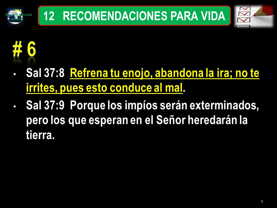 Año de la Intimidad con Dios 12 RECOMENDACIONES PARA VIDA