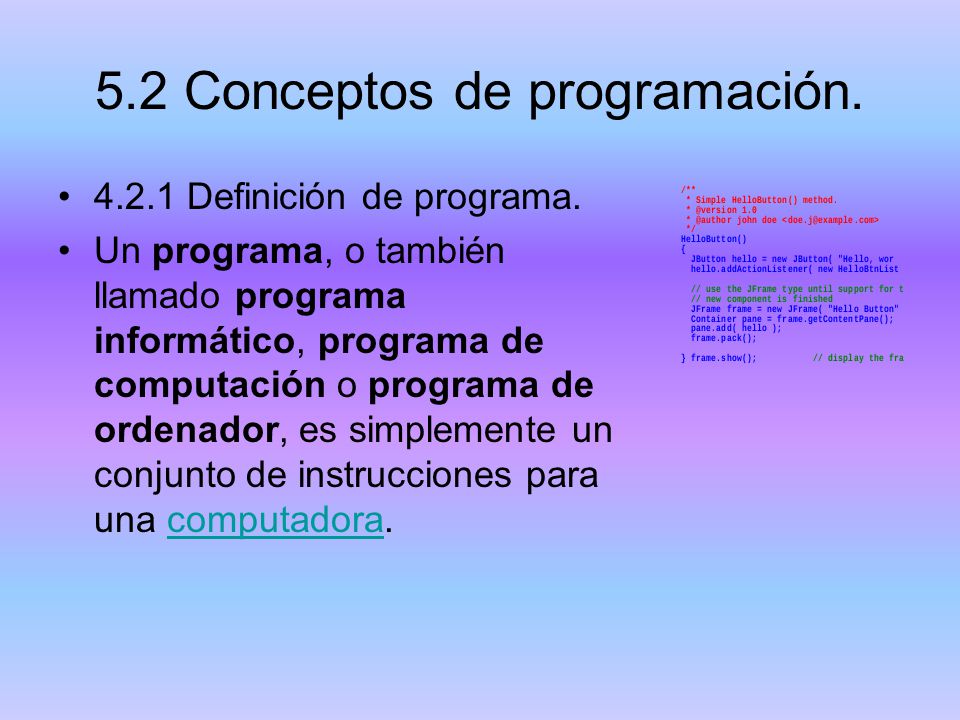 5.2 Conceptos de programación.
