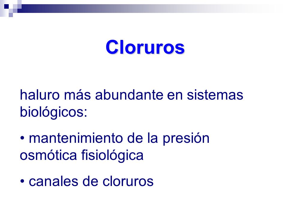 Cloruros haluro más abundante en sistemas biológicos: