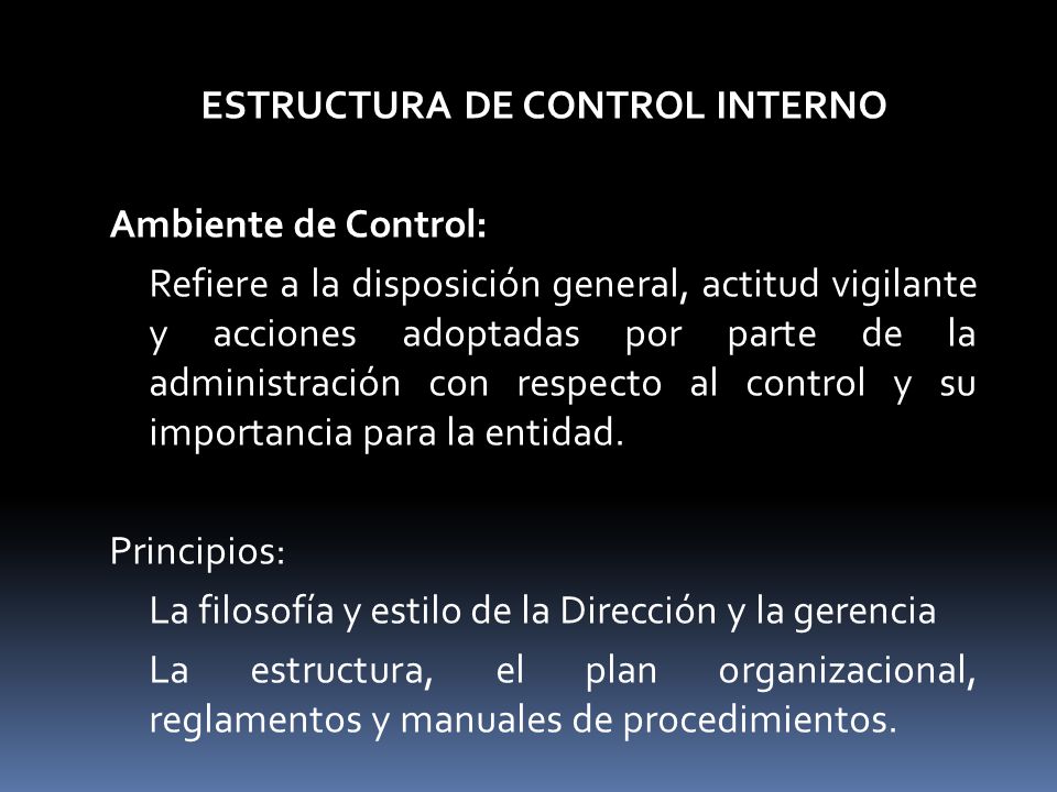 ESTRUCTURA DE CONTROL INTERNO