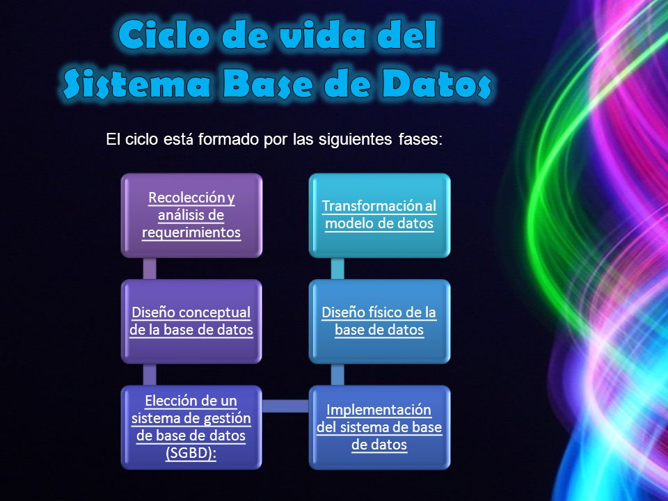 Ciclo de vida del Sistema Base de Datos