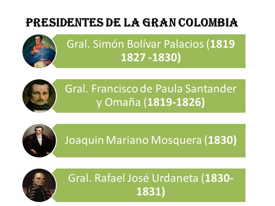 PRESIDENTES DE LA GRAN COLOMBIA