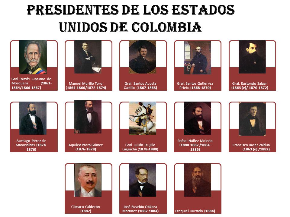 PRESIDENTES DE LOS ESTADOS UNIDOS DE COLOMBIA
