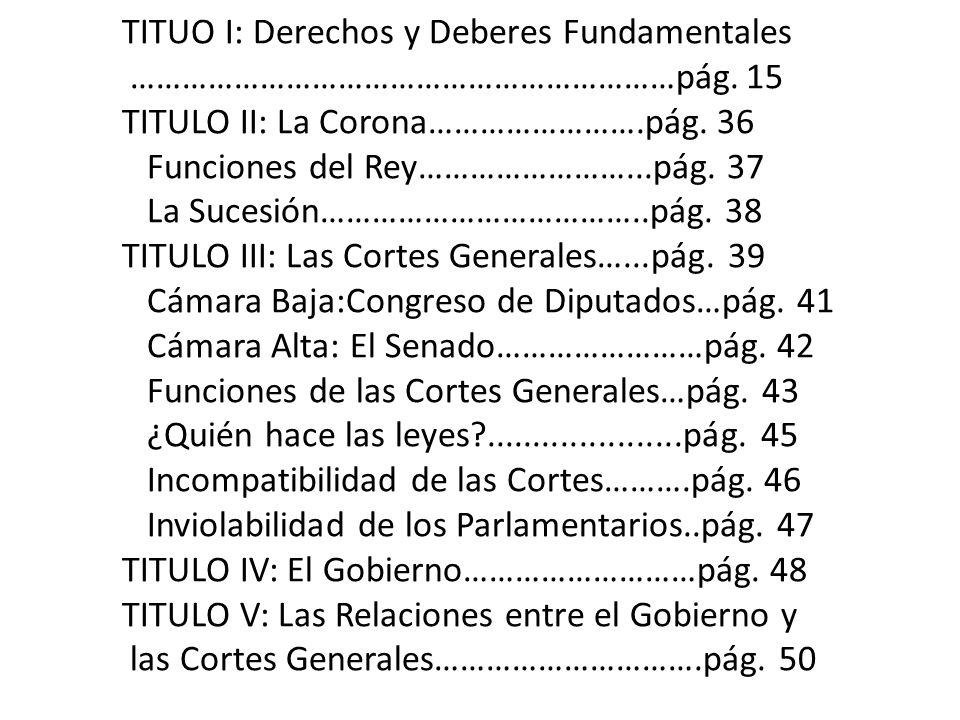 TITUO I: Derechos y Deberes Fundamentales