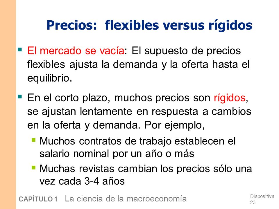 Precios: flexibles versus rígidos