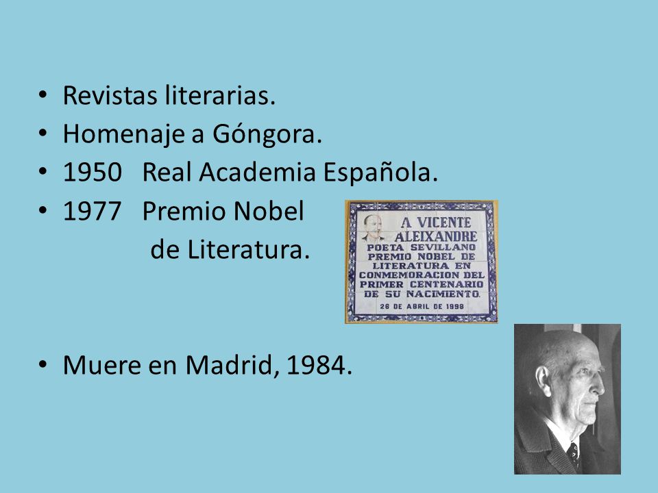 Revistas literarias. Homenaje a Góngora Real Academia Española Premio Nobel. de Literatura.