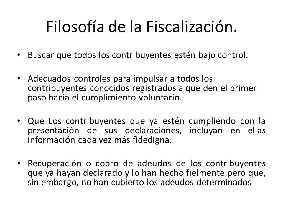 Filosofía de la Fiscalización.