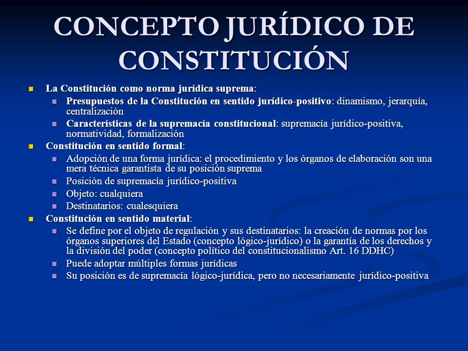 CONCEPTO JURÍDICO DE CONSTITUCIÓN