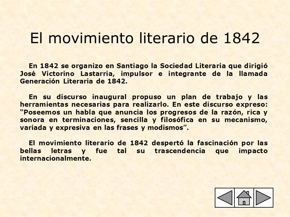 El movimiento literario de 1842