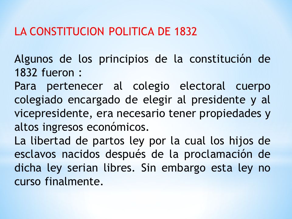 LA CONSTITUCION POLITICA DE 1832
