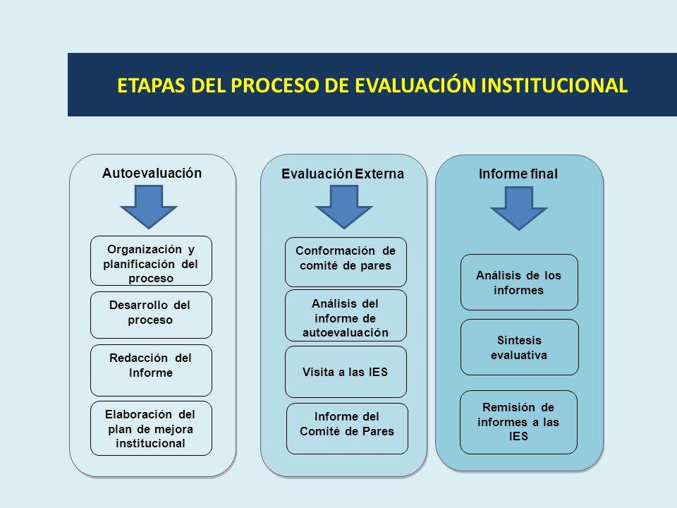 ETAPAS DEL PROCESO DE EVALUACIÓN INSTITUCIONAL