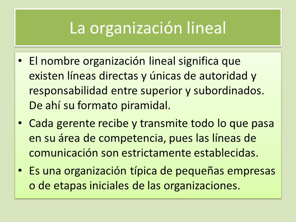 La organización lineal