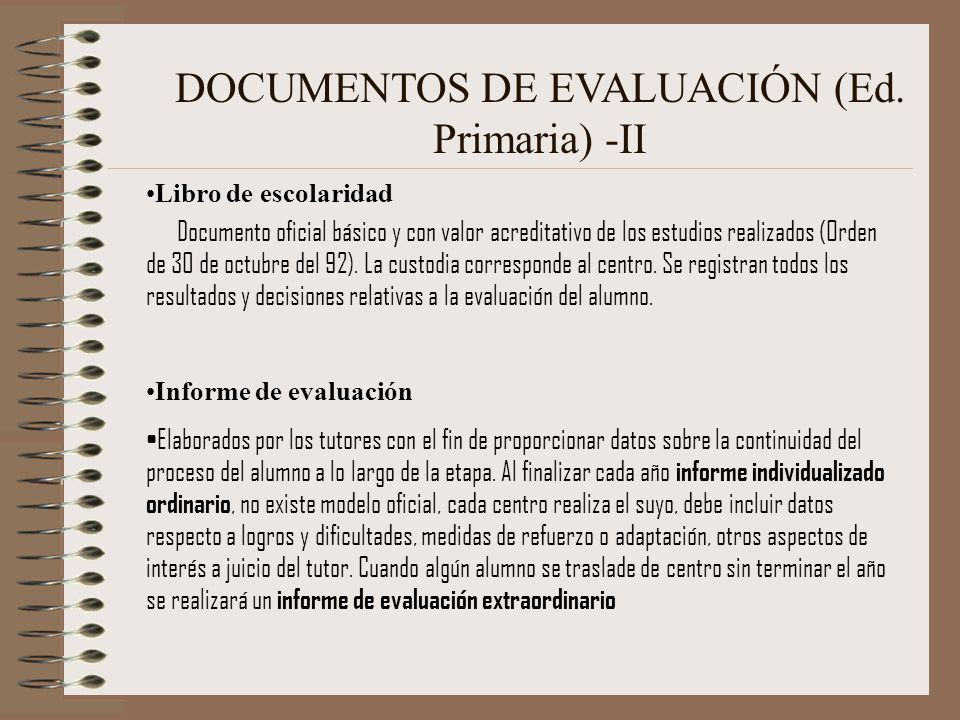 DOCUMENTOS DE EVALUACIÓN (Ed. Primaria) -II