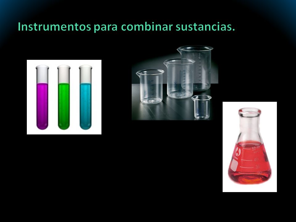 Instrumentos para combinar sustancias.