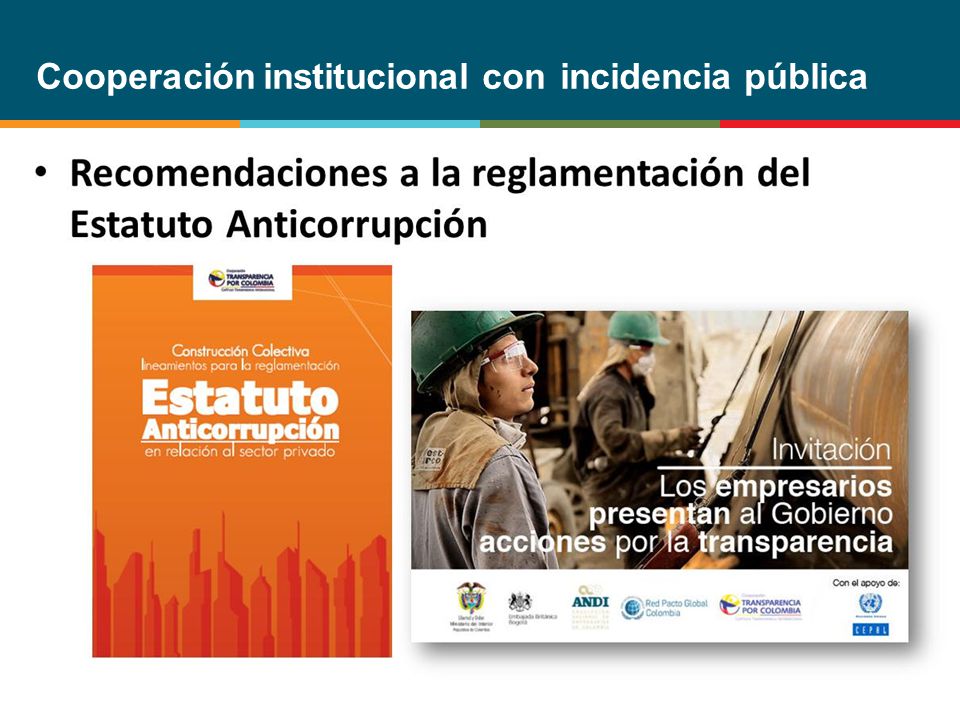Cooperación institucional con incidencia pública