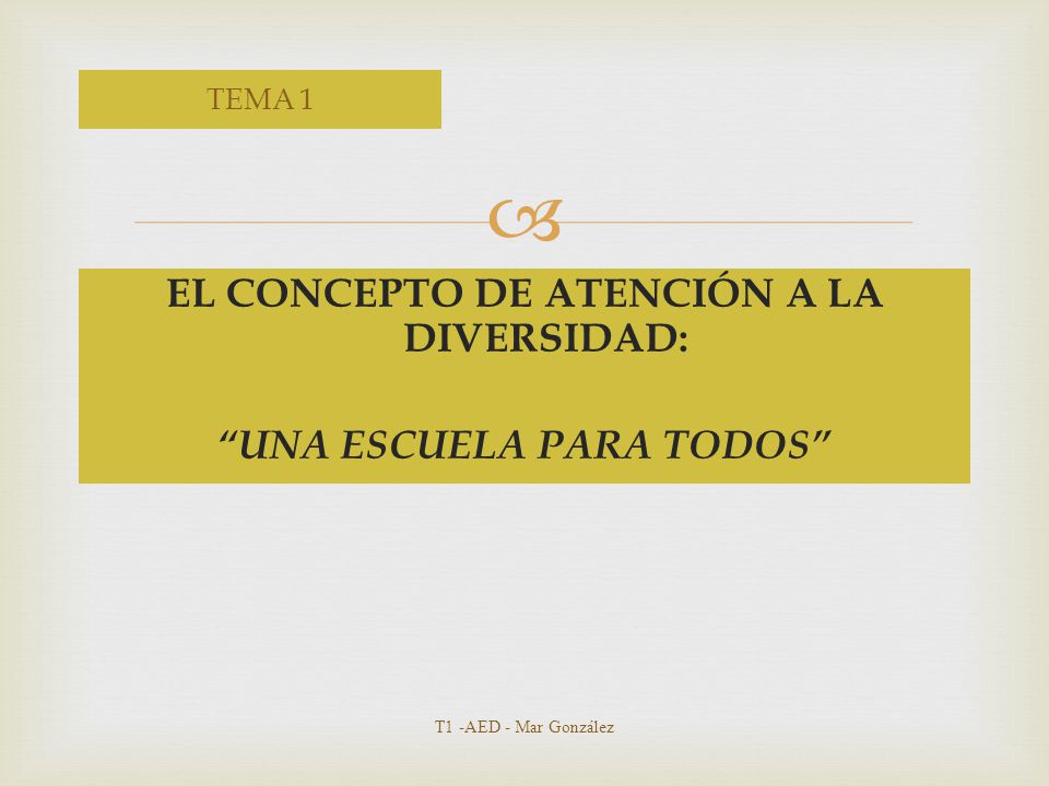 EL CONCEPTO DE ATENCIÓN A LA DIVERSIDAD: UNA ESCUELA PARA TODOS