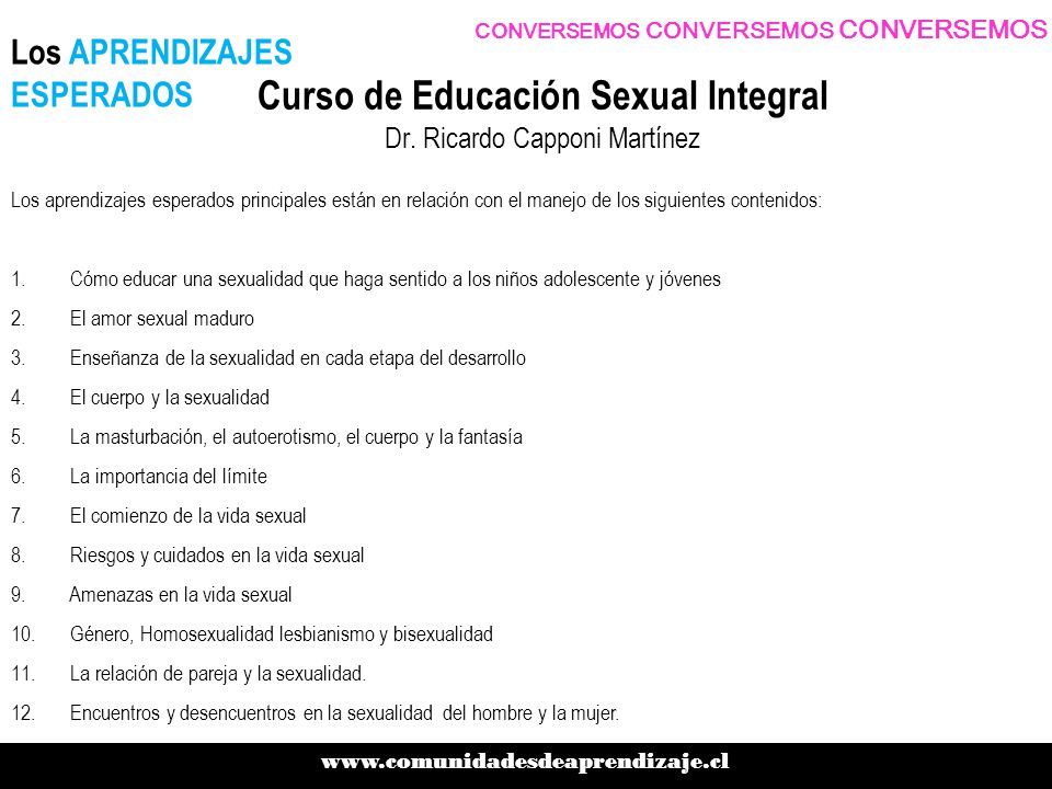 Curso de Educación Sexual Integral Dr. Ricardo Capponi Martínez