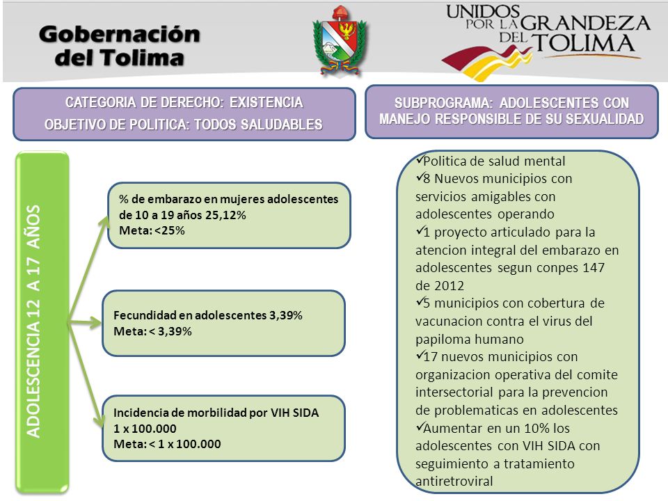 ADOLESCENCIA 12 A 17 AÑOS CATEGORIA DE DERECHO: EXISTENCIA