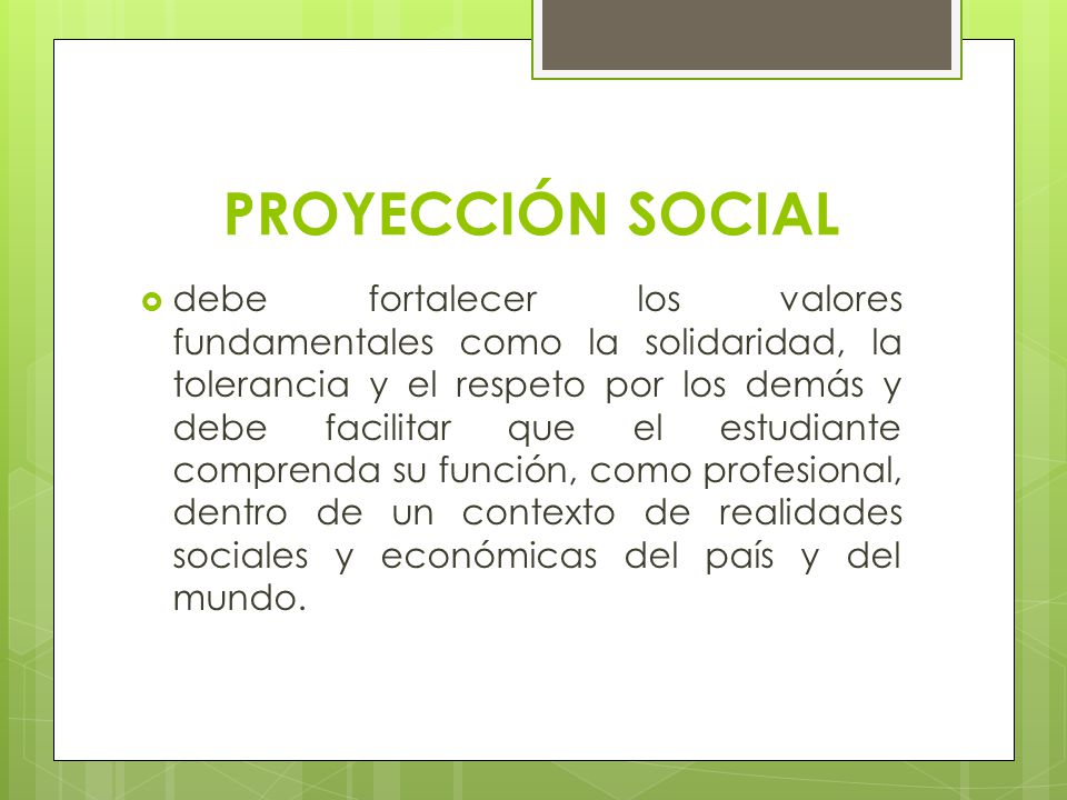 PROYECCIÓN SOCIAL