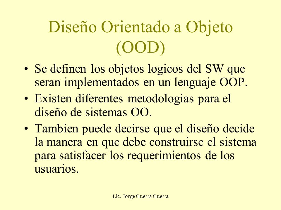 Diseño Orientado a Objeto (OOD)