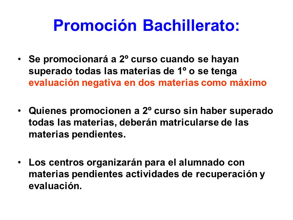 Promoción Bachillerato: