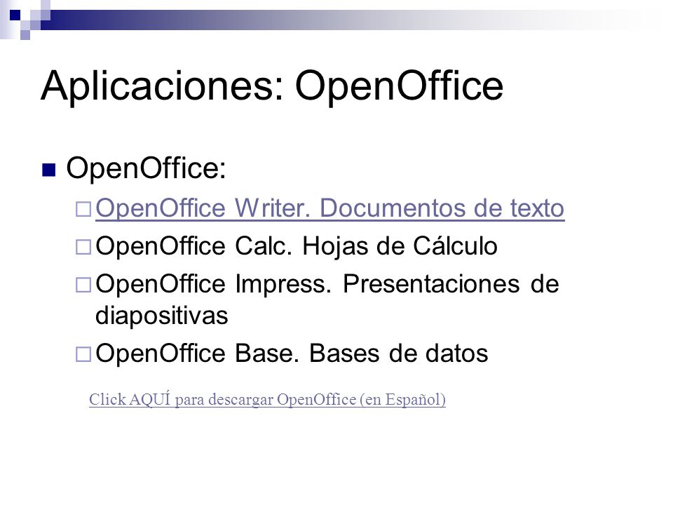Aplicaciones: OpenOffice