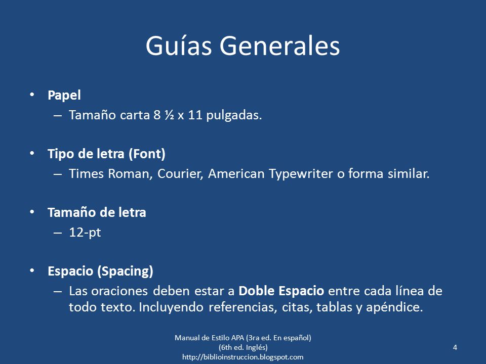 Guías Generales Papel Tamaño carta 8 ½ x 11 pulgadas.