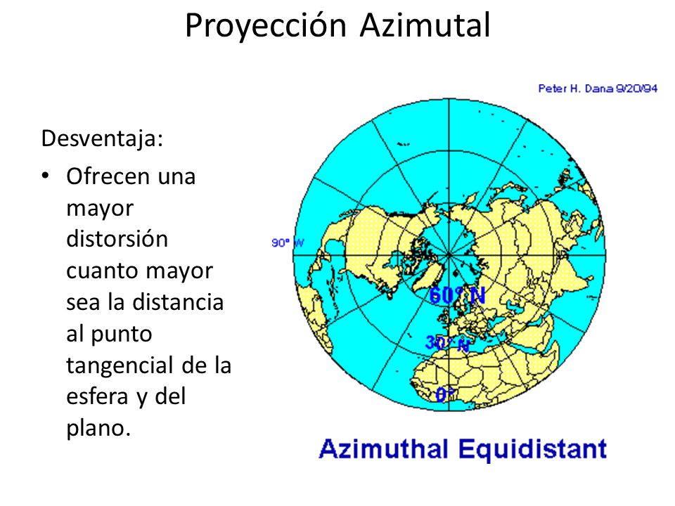 Proyección Azimutal Desventaja: