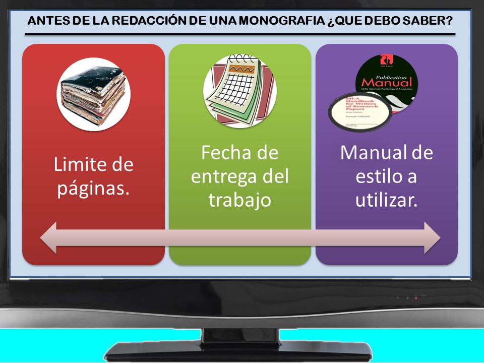 ANTES DE LA REDACCIÓN DE UNA MONOGRAFIA ¿QUE DEBO SABER