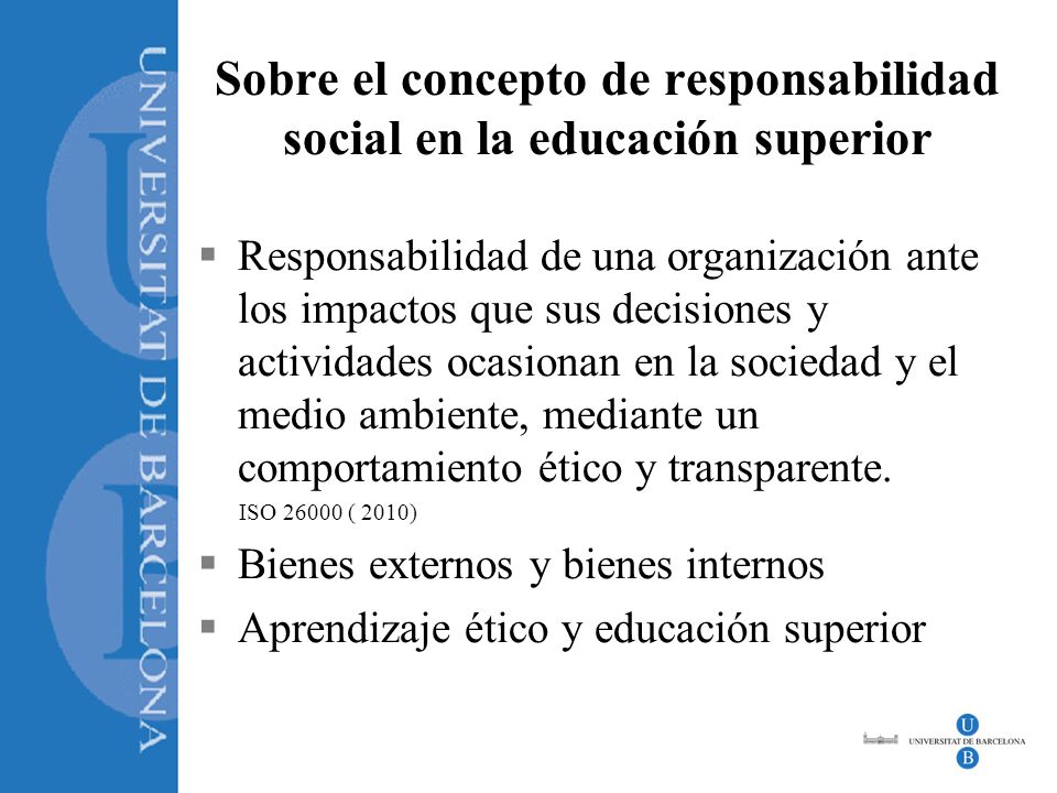 Sobre el concepto de responsabilidad social en la educación superior