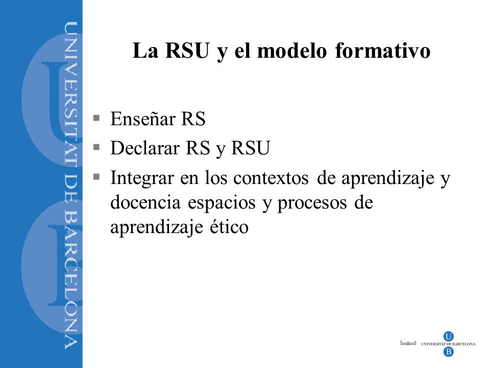La RSU y el modelo formativo