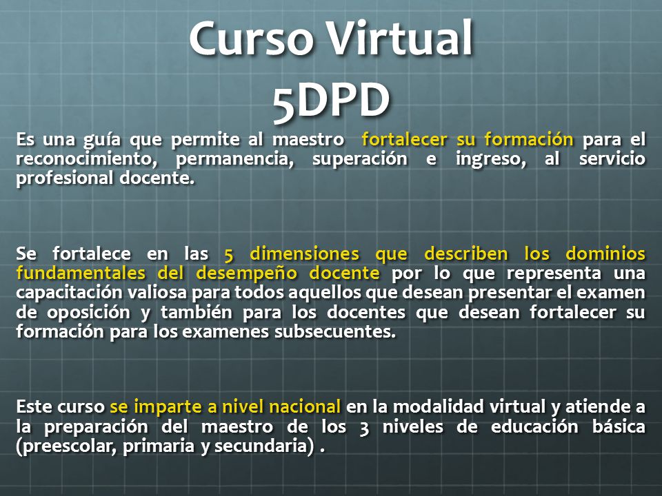 Curso Virtual 5DPD