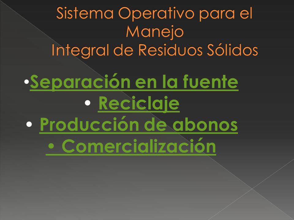 Sistema Operativo para el Manejo Integral de Residuos Sólidos