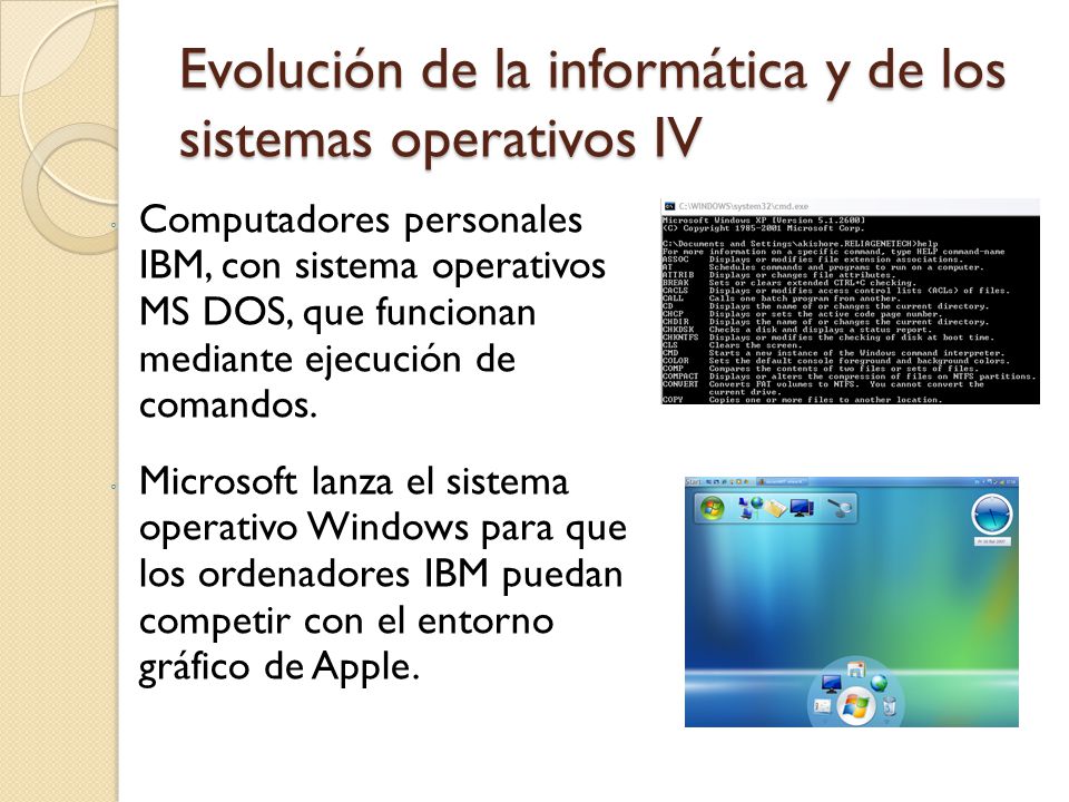 Evolución de la informática y de los sistemas operativos IV