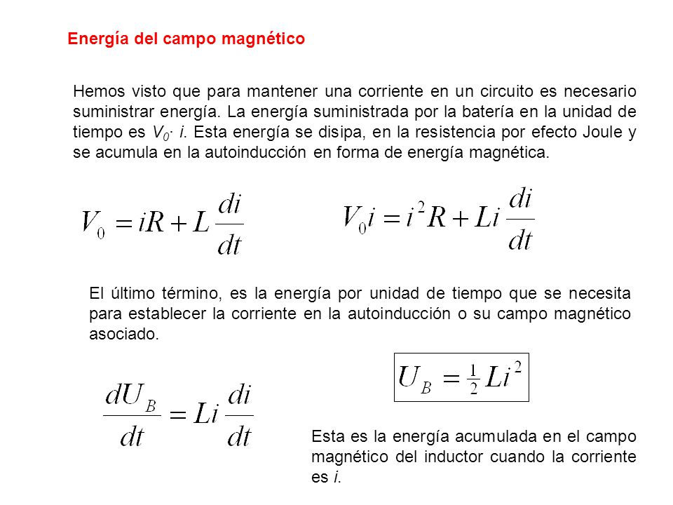 Energía del campo magnético