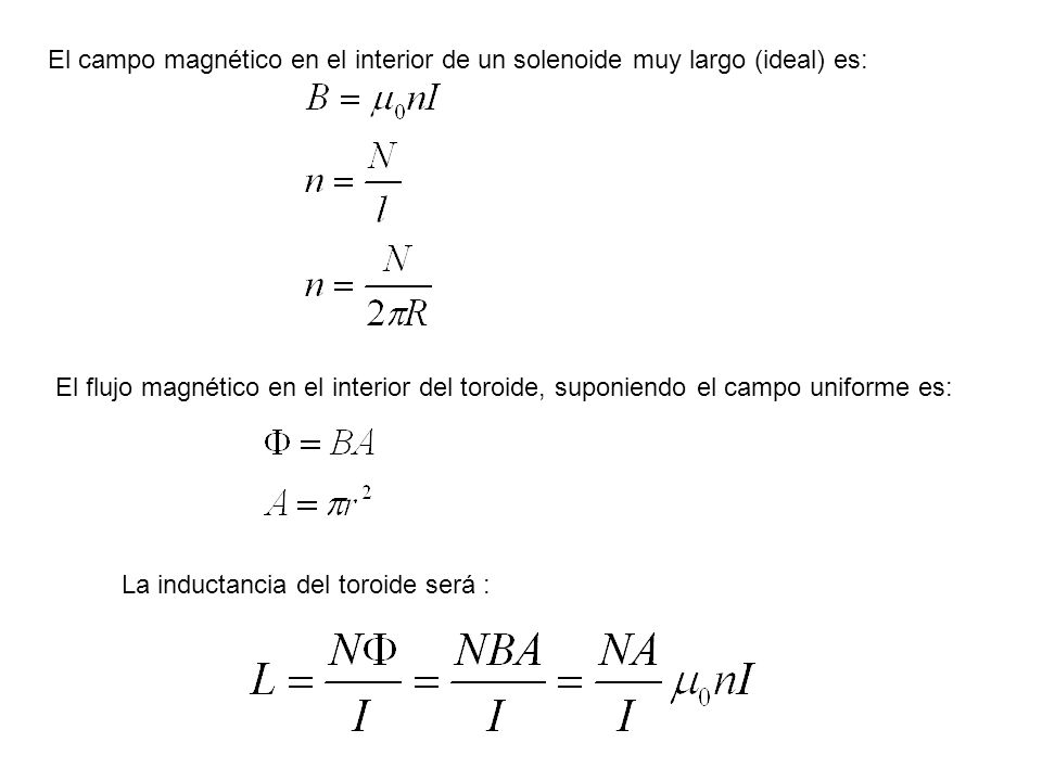 El campo magnético en el interior de un solenoide muy largo (ideal) es: