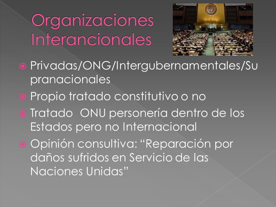 Privadas/ONG/Intergubernamentales/Su pranacionales